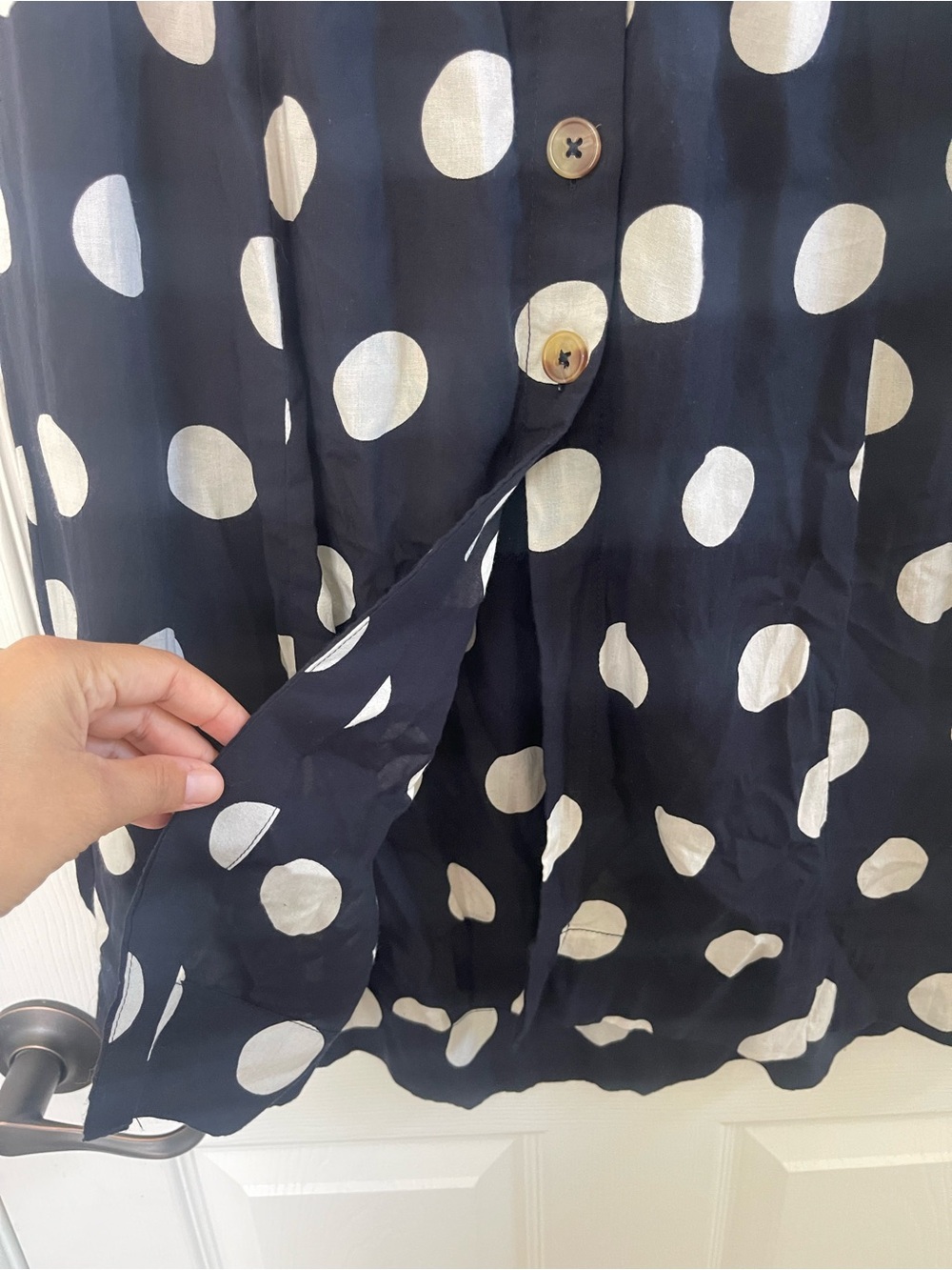 Women’s Anthropologie Maeve Claudette Polka Dot Maxi Button Skirt Size 6 - Picture 8 of 12
